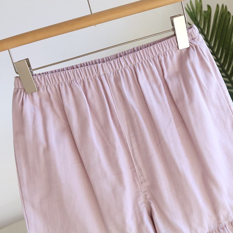 Solid Color Ruffled Tank Pajama Set - image 13