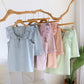 Solid Color Ruffled Tank Pajama Set - image 0