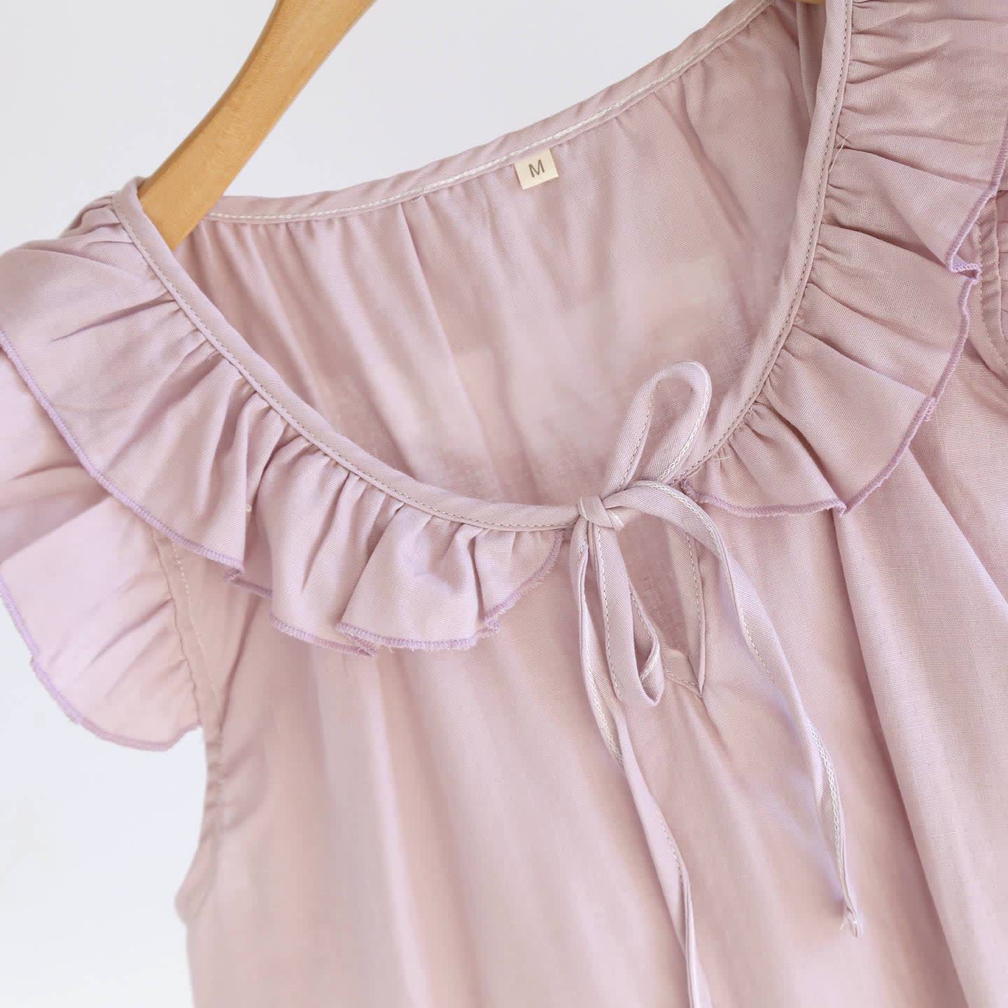 Solid Color Ruffled Tank Pajama Set - image 8