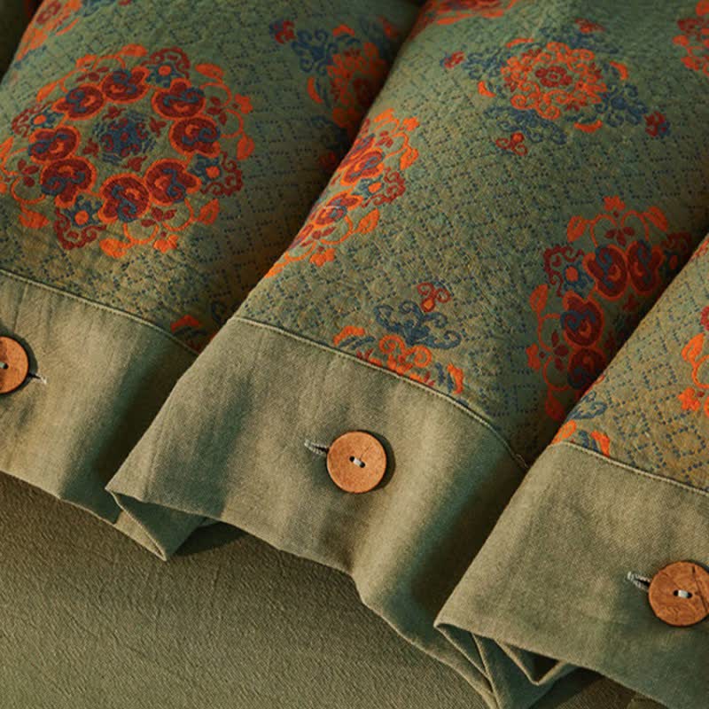 Vintage Geometric Cotton Double Gauze Bedding Set(4PCS) - image 7