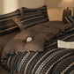 Wavy Stripe Cotton Double Gauze Bedding Set(4PCS) - Dark Blue - King - image 5