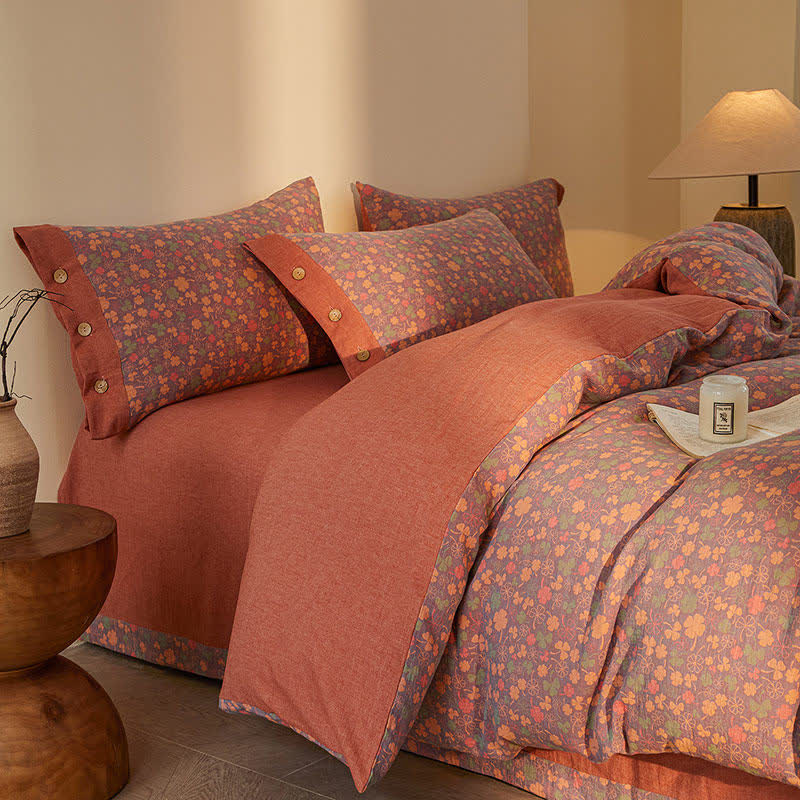 Lucky Clover Cotton Double Gauze Bedding Set(4PCS) - image 3