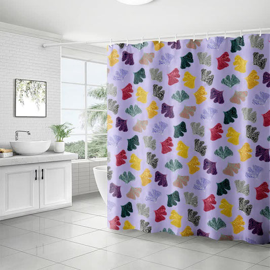 Colorful Ginkgo Leaf Print Shower Curtain - image 1