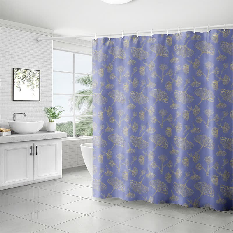 Ginkgo Inspired Print Shower Curtain - image 1