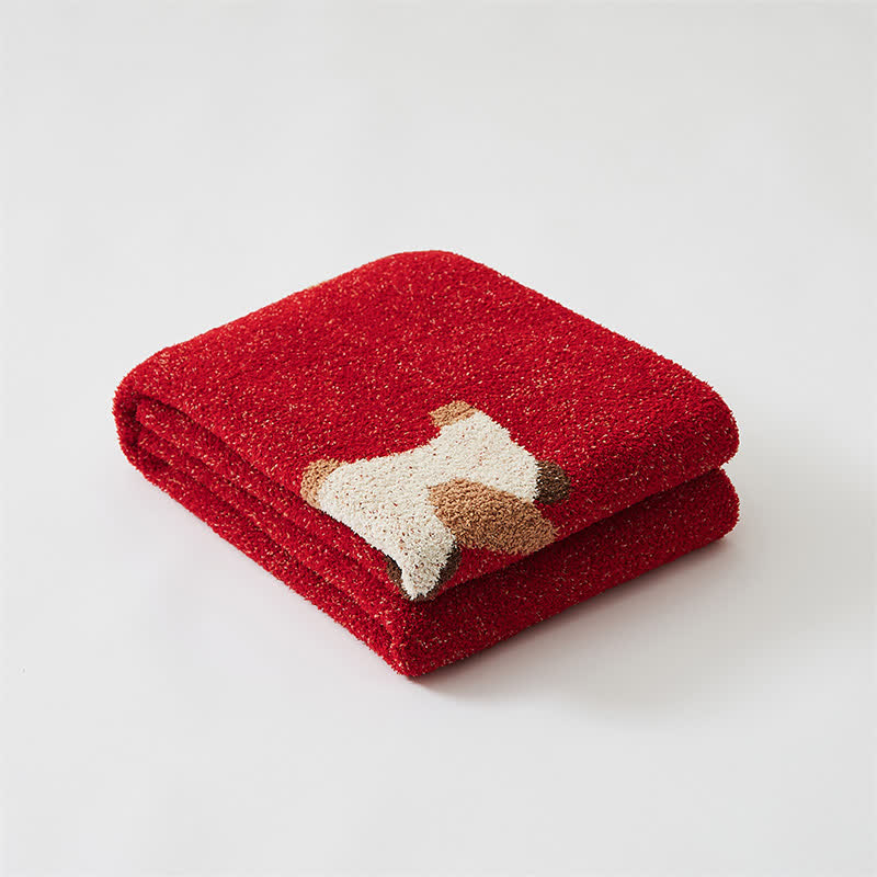 Festive Horse Motif Soft Knit Throw Blanket - image 6