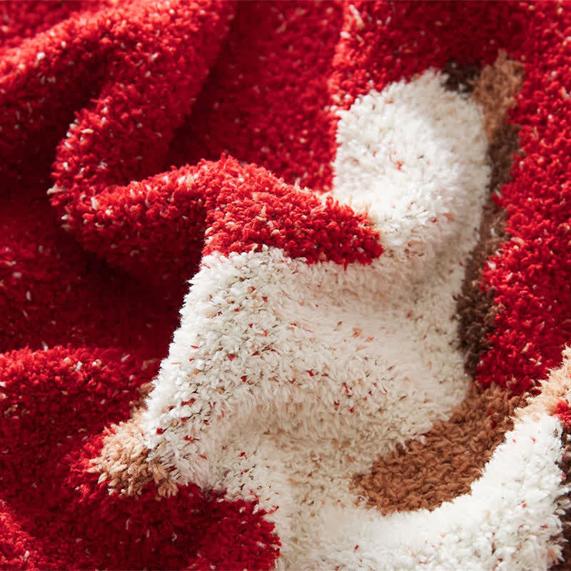 Festive Horse Motif Soft Knit Throw Blanket - image 8