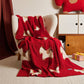 Festive Horse Motif Soft Knit Throw Blanket - image 4