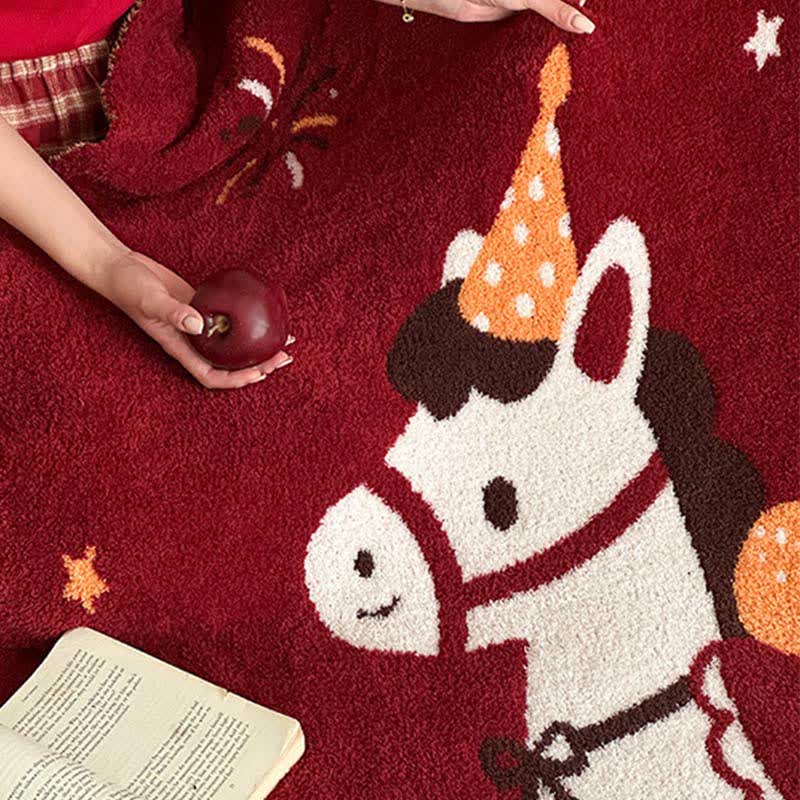 Exquisite Horse Knit Festive Throw Blanket - image 9