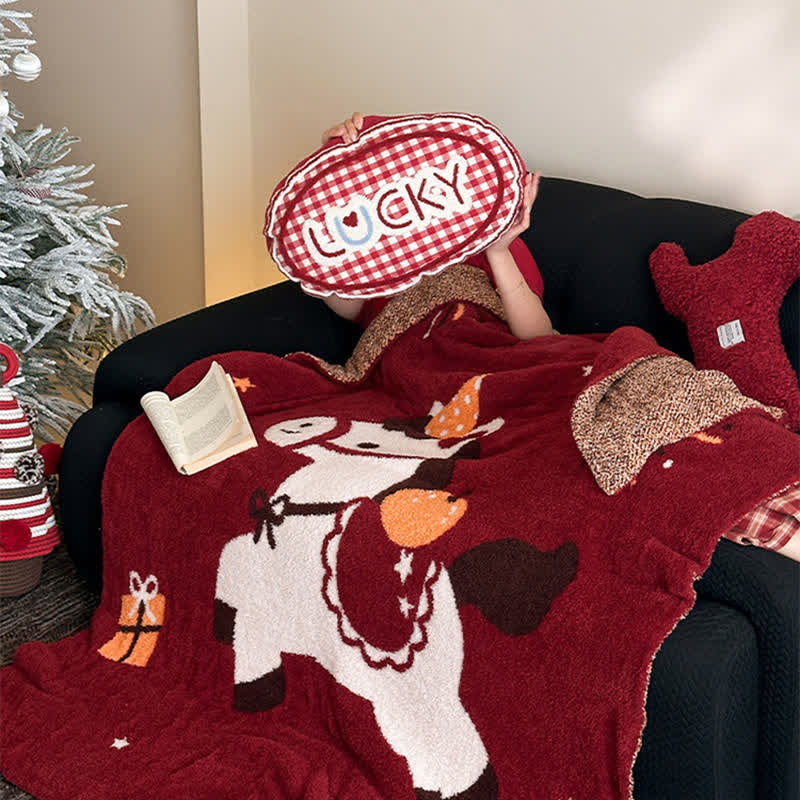 Exquisite Horse Knit Festive Throw Blanket - image 3