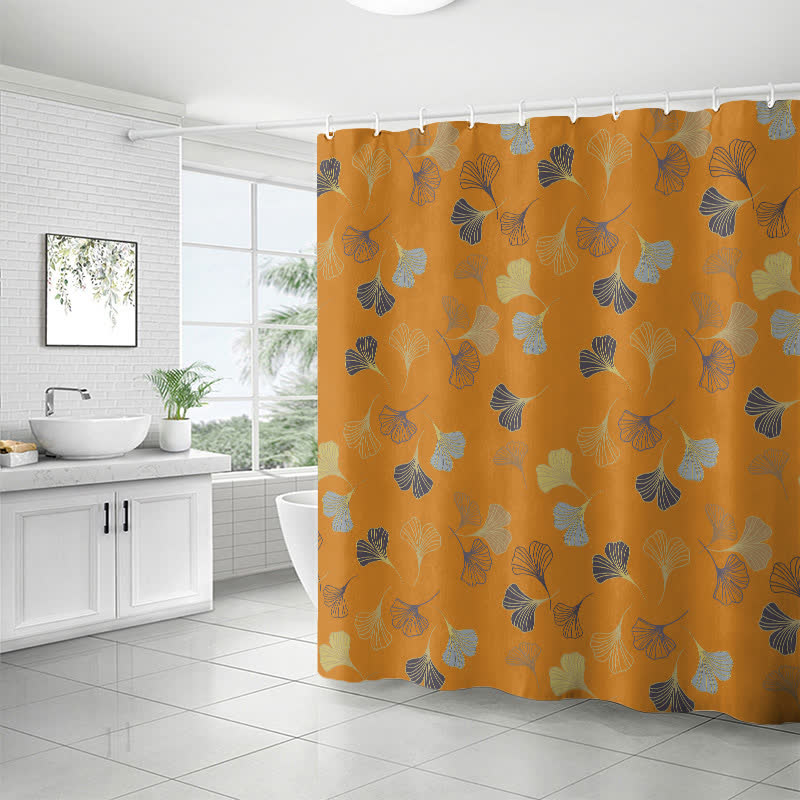 Elegant Ginkgo Leaf Print Shower Curtain - image 3
