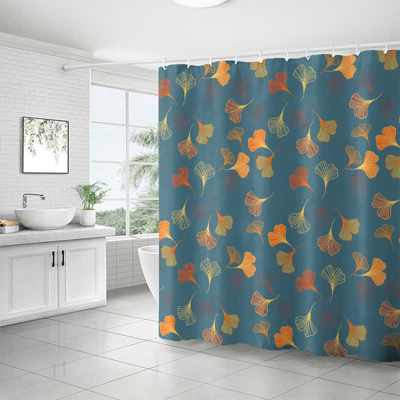 Elegant Ginkgo Leaf Print Shower Curtain - image 1