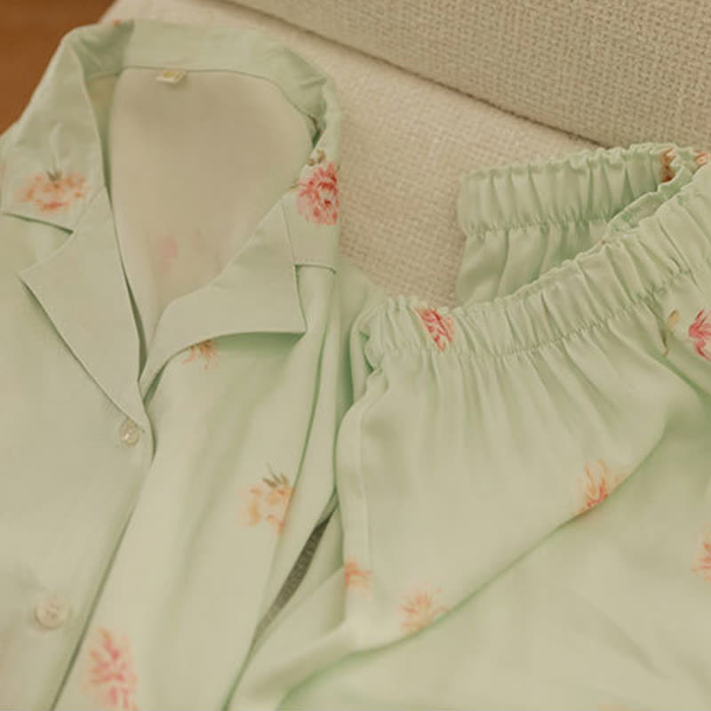 Fresh Green Floral Pajama Set - image 13