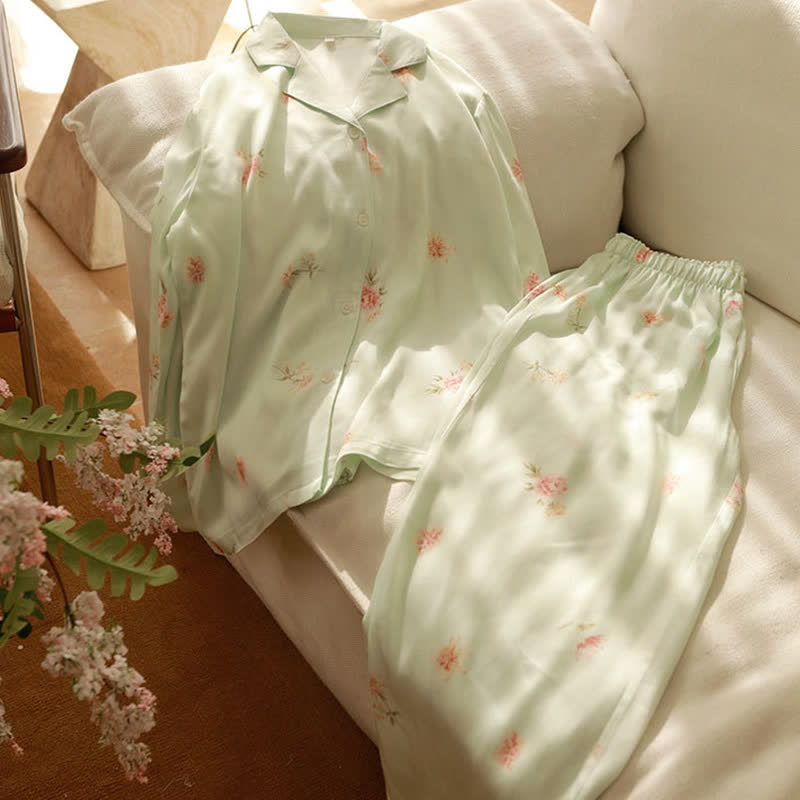 Fresh Green Floral Pajama Set - image 10