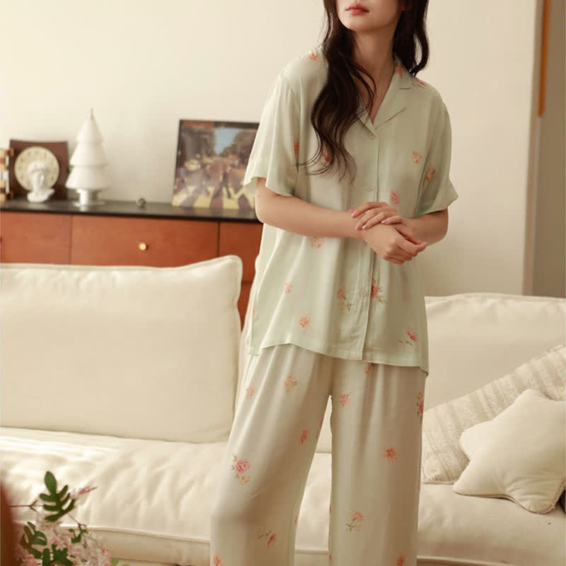 Fresh Green Floral Pajama Set - image 17