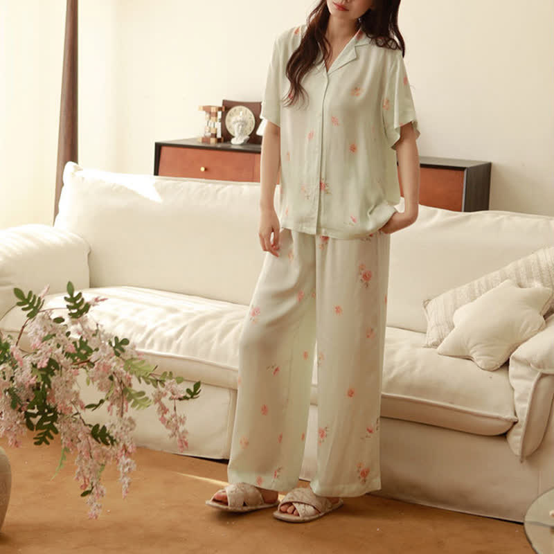 Fresh Green Floral Pajama Set - image 15