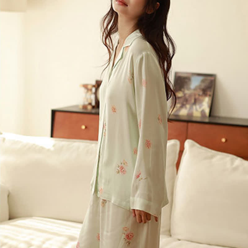 Fresh Green Floral Pajama Set - image 7