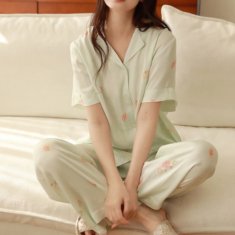Fresh Green Floral Pajama Set - image 20