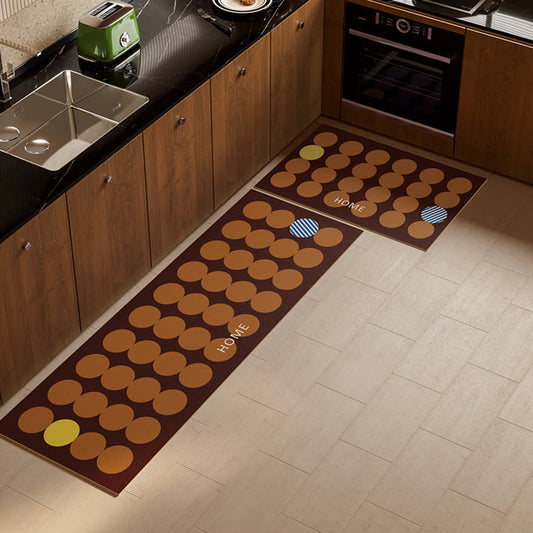 Geometric Polka Dot Kitchen Rug - Orange - 17" x 71" - image 0