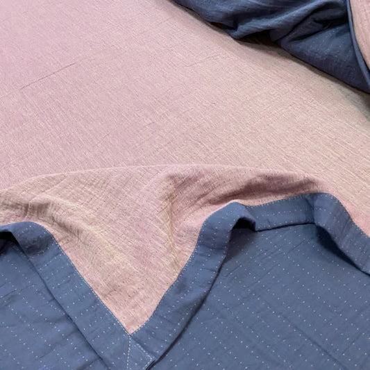 Subtle Dot Cotton Double Gauze Bedspread - Pink & Purple - 2PCS Pillowcases - 19" x 29" - image 1