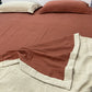 Minimal Dot Cotton Double Gauze Bedspread - Brick Red & Beige - 2PCS Pillowcases - 19" x 29" - image 9