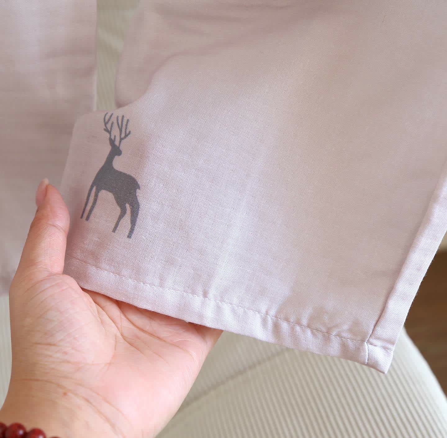 Deer Kimono Cotton Gauze Loungewear Set - image 7