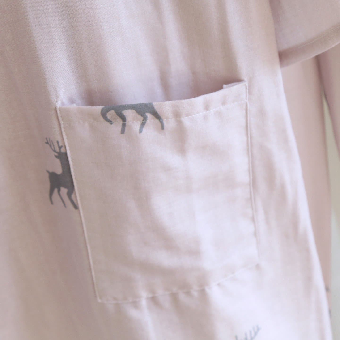 Deer Kimono Cotton Gauze Loungewear Set - image 6