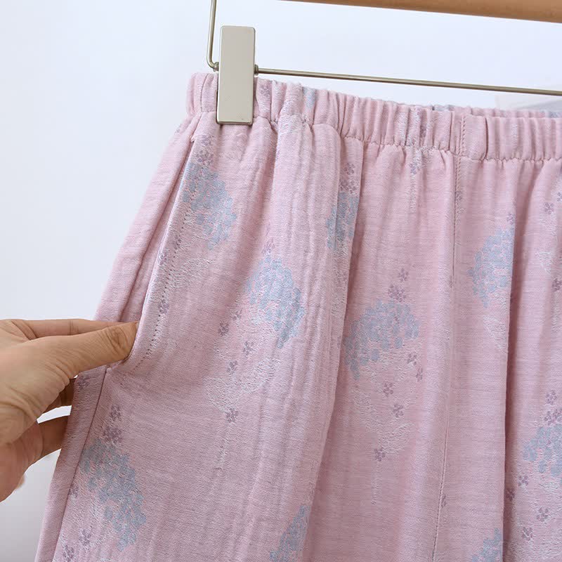 Muted Floral Vintage Cotton Pajama Set - image 9