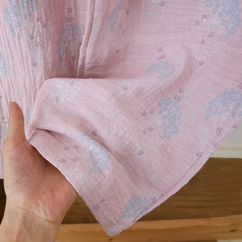 Muted Floral Vintage Cotton Pajama Set - image 7