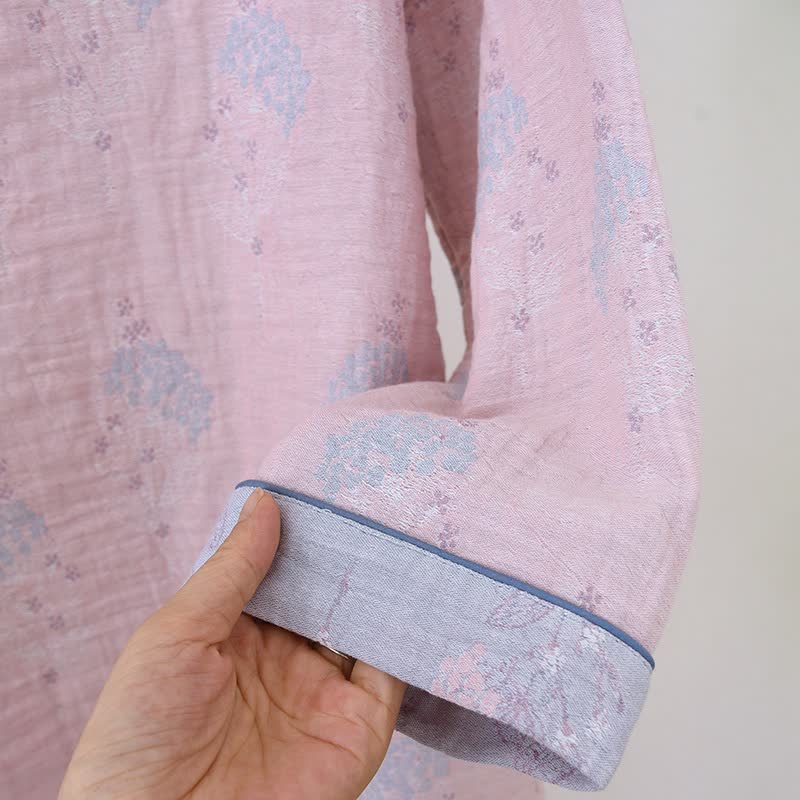 Muted Floral Vintage Cotton Pajama Set - image 6