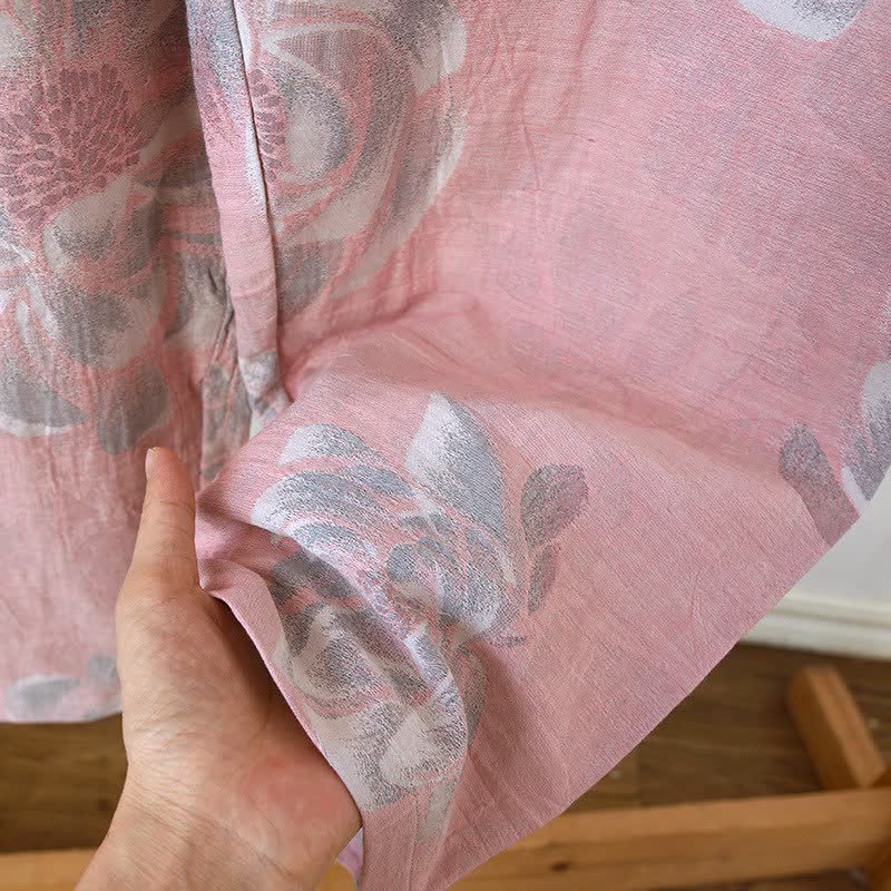 Peony Mandarin Collar Cotton Pajama Set - image 6