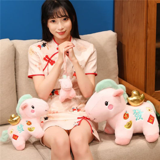 Pink Lucky Horse Plush Toy Decoration - image 0