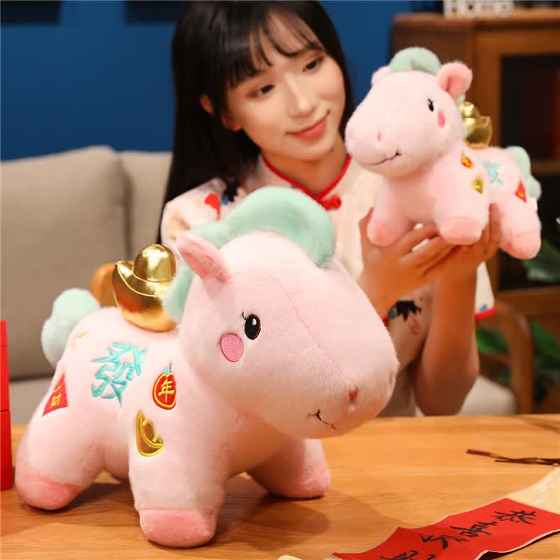 Pink Lucky Horse Plush Toy Decoration - image 5