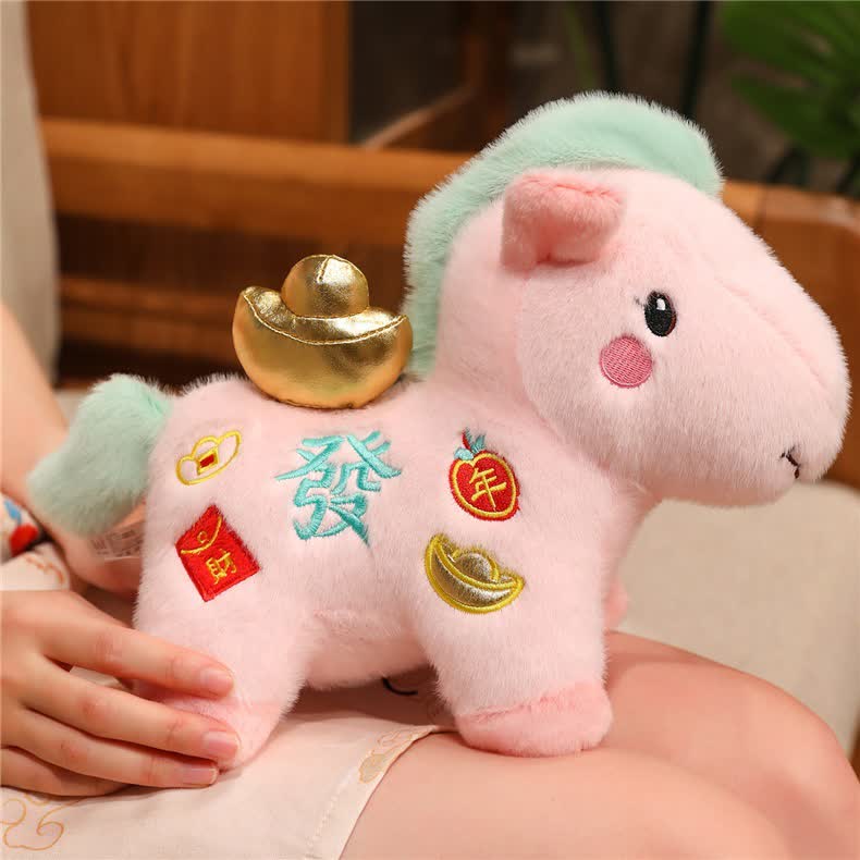 Pink Lucky Horse Plush Toy Decoration - image 11
