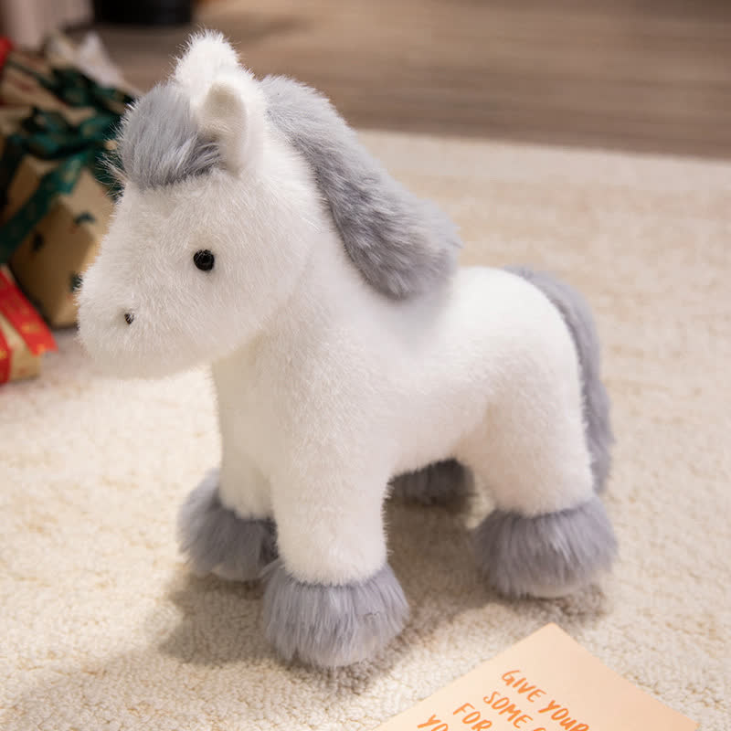 Lucky Zodiac Horse Stuffed Toy Decoration - White - 2PCS - 11.81"H - image 3