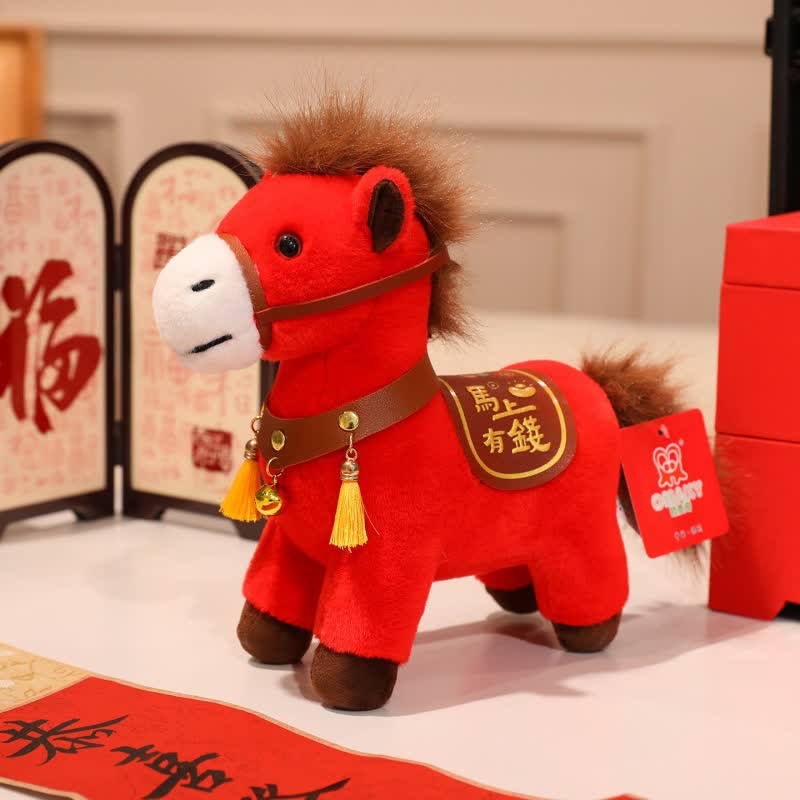 Red Zodiac Horse Decorative Plush Toy - Prosperity - 2CPS - 11.81"H - image 6