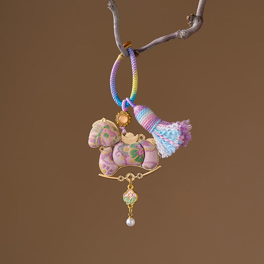 Oriental Horse Tassel Hanging Ornament - Light Purple - 3PCS - 1.83"W x 1.97"L - image 1