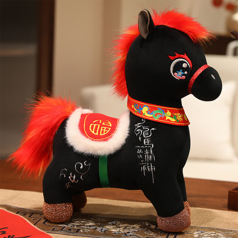 Chinese Zodiac "Dragon Horse Spirit" Mascot Toy - Black - 2PCS - 12"H - image 9