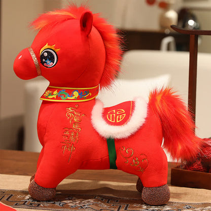 Chinese Zodiac "Dragon Horse Spirit" Mascot Toy - Red - 2PCS - 12"H - image 6