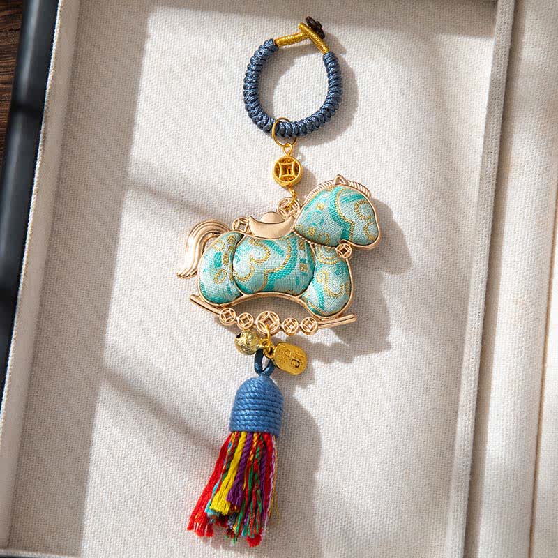 Handmade Oriental Horse Decorative Hanging Ornament - Blue - 2PCS - 1.97"W x 5.79"L - image 8