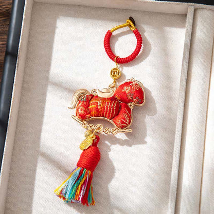 Handmade Oriental Horse Decorative Hanging Ornament - Red - 2PCS - 1.97"W x 5.79"L - image 3