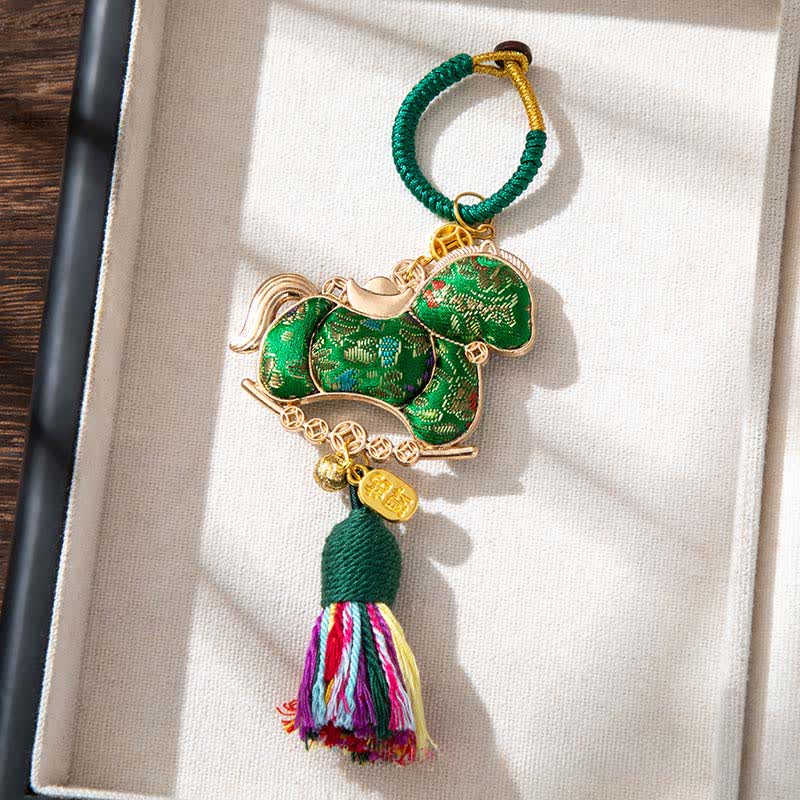 Handmade Oriental Horse Decorative Hanging Ornament - Green - 2PCS - 1.97"W x 5.79"L - image 7