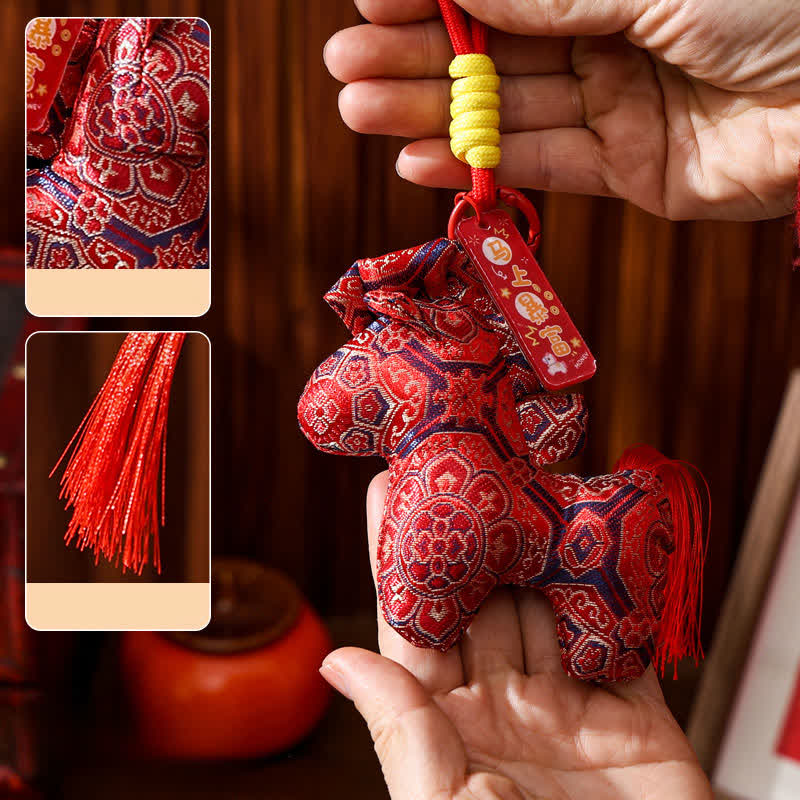 Vintage Zodiac Horse Hanging Ornament - Wine - 4PCS - 4.33"W x 9.05"L - image 5