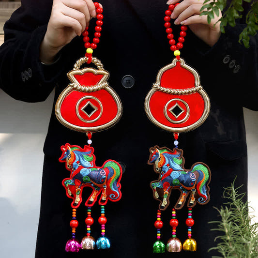 Auspicious Festive Horse Hanging Ornament - image 1
