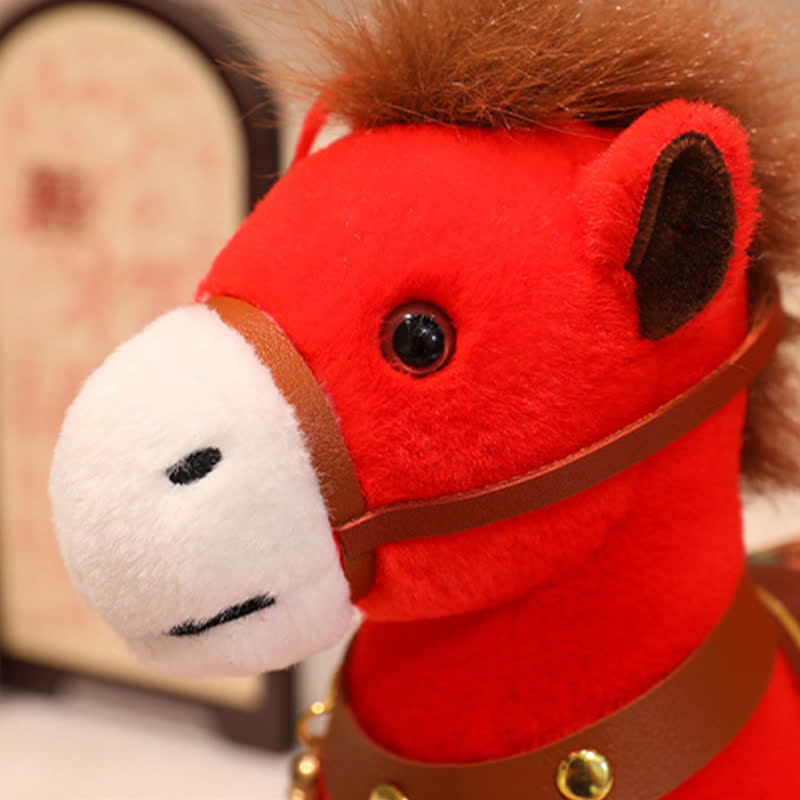 Red Zodiac Horse Decorative Plush Toy - image 7