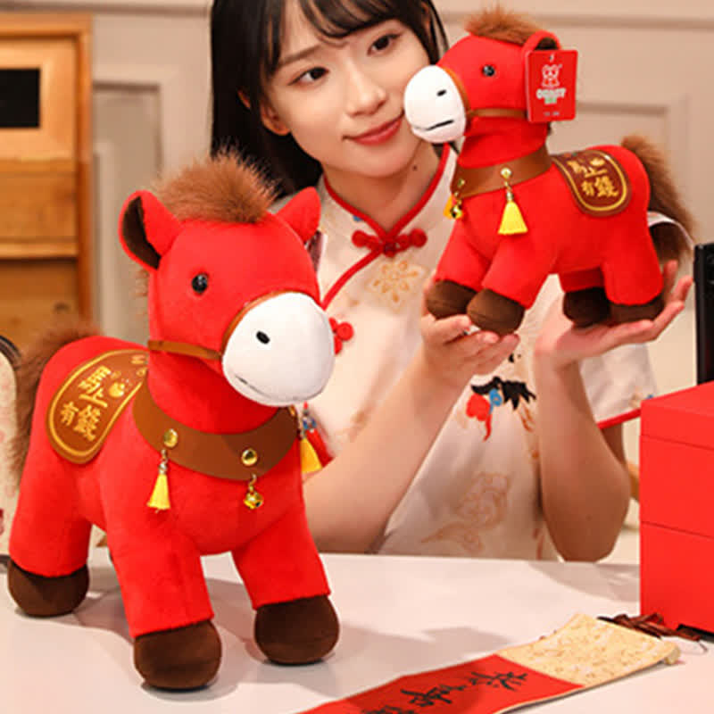 Red Zodiac Horse Decorative Plush Toy - image 2
