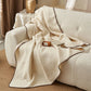 Textured Geometric Floral Cotton Linen Quilt - image 7