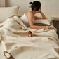 Textured Geometric Floral Cotton Linen Quilt - image 2