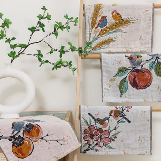 Country Bird Series Cotton Gauze Kitchen Towel - Set of 4 - 14" x 14" - image 0