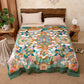 Retro Artistic Floral Cotton Gauze Blanket - image 3