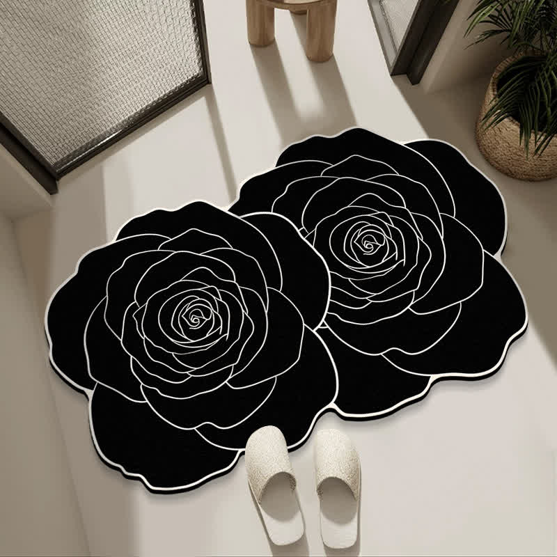 Rose Inspired Diatom Mud Bath Mat - Black - 31"x 47" - image 2